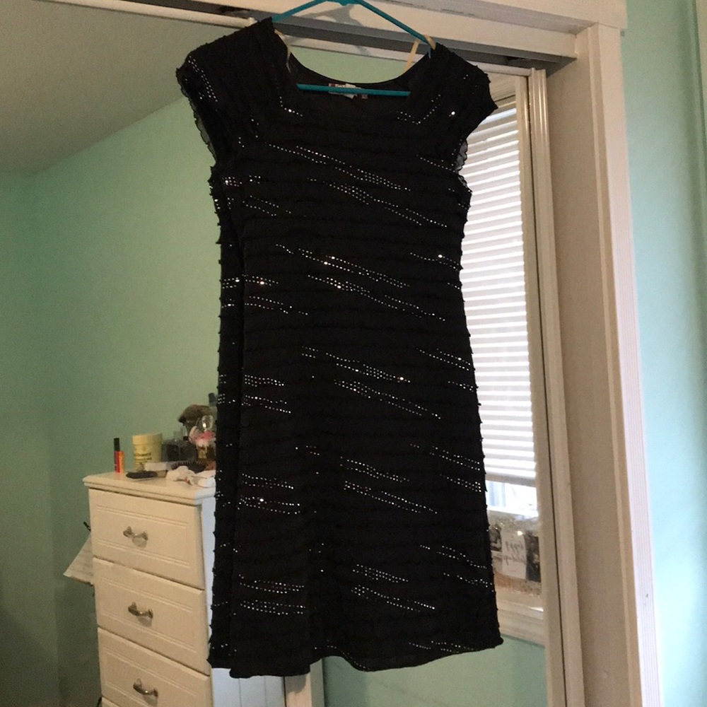 Black sparkling formal girls dress